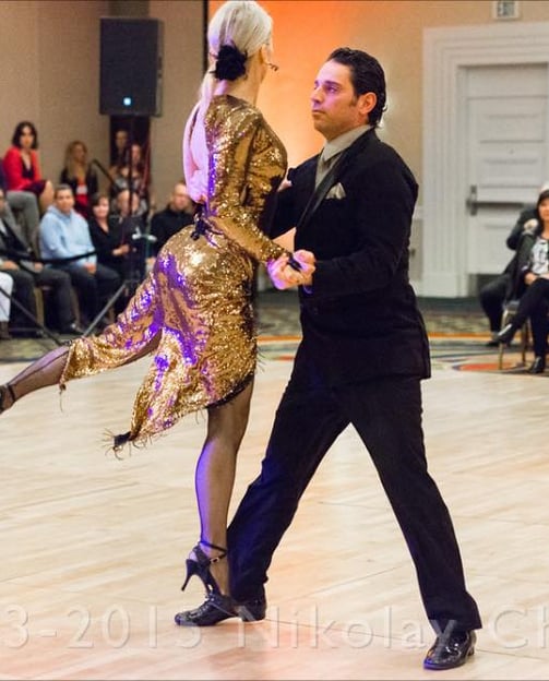 Martha Slater and Mekhael Srour tango competition