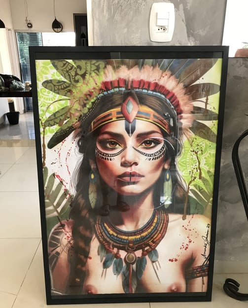 Pintura sobre papel, obra da artista visual, Amanda Amorim