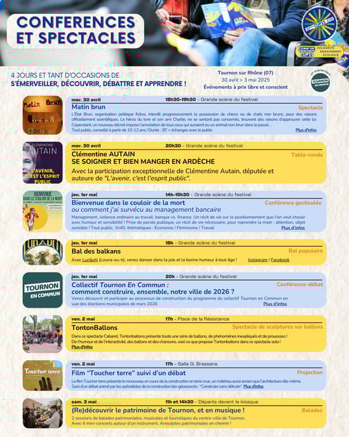 Programme des ateliers et conférences de CUP25