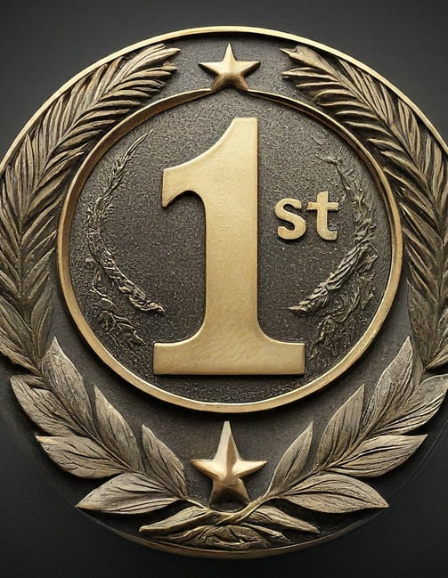 a gold medal medal with a star on it