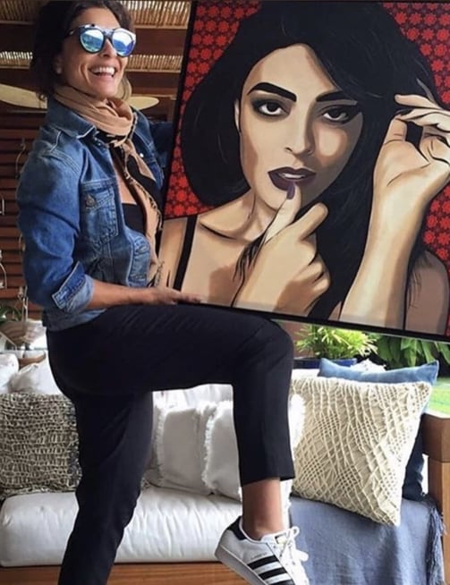 Rosto de uma mulher em estilo Pop-Art. juliana Paes