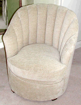 Hexagonal Front Flute Back Tub Chair