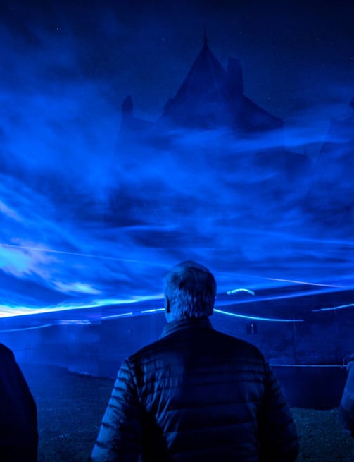 instalação em espaço urbano - Waterlicht" - Daan Roosegaarde