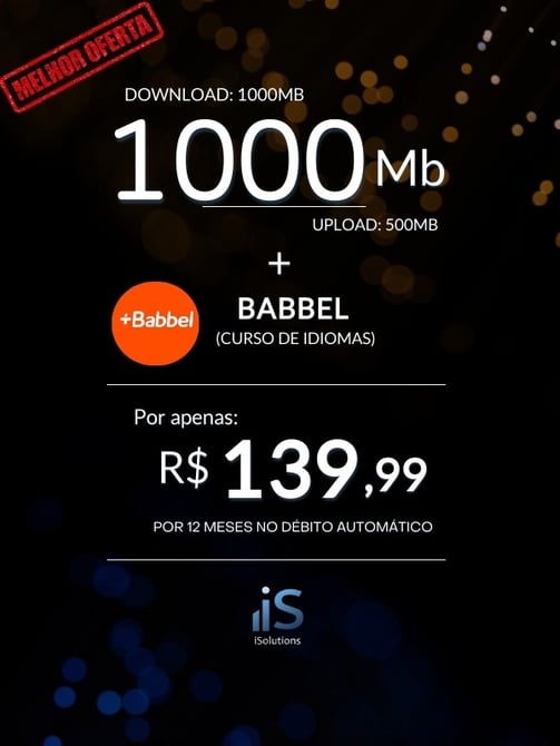 1000MB COM WI-FI 6 - INTERNET FIBRA OPTICA - iSolutions Empresarial