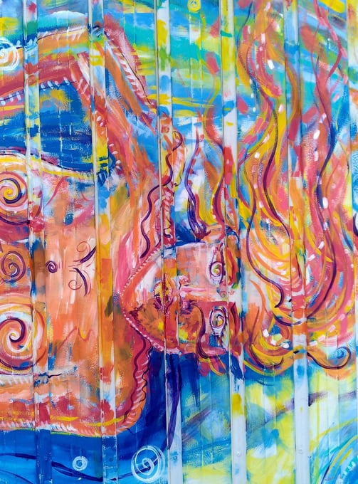 détail d'une peinture représentant Sao paulo si elle était sous les eaux