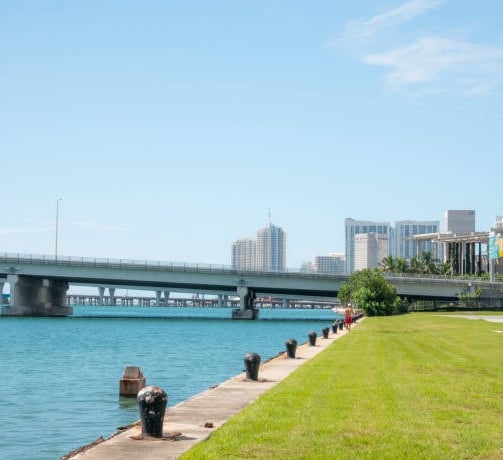 urban bayside seawall
