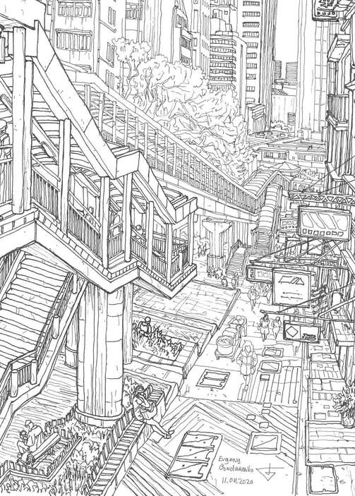 Sketch by artist Evgeny Bondarenko