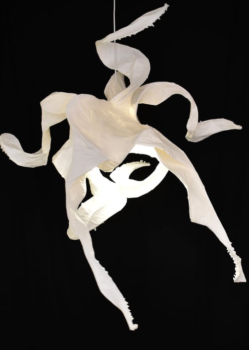 paper octopus Sète sculpture pendant light