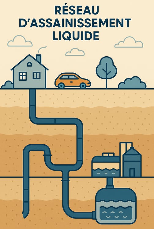 Réseau d'assainissement liquide