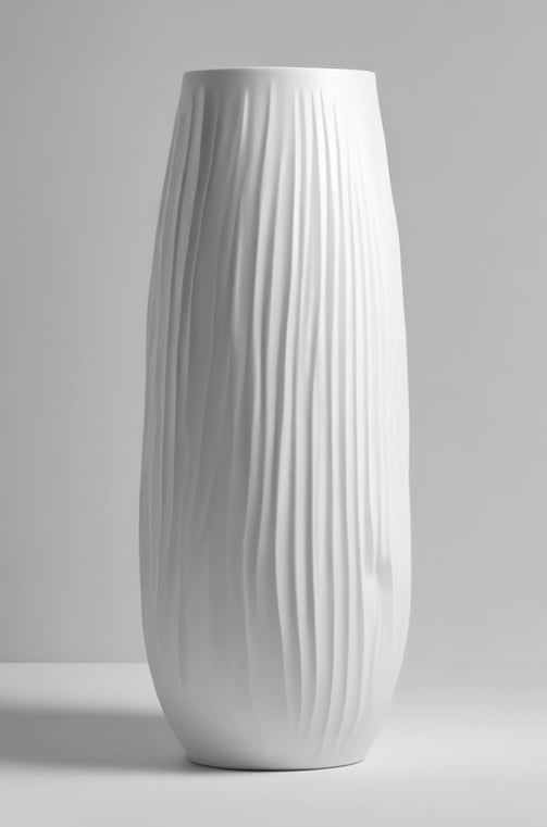 a stack of bowls and a vase