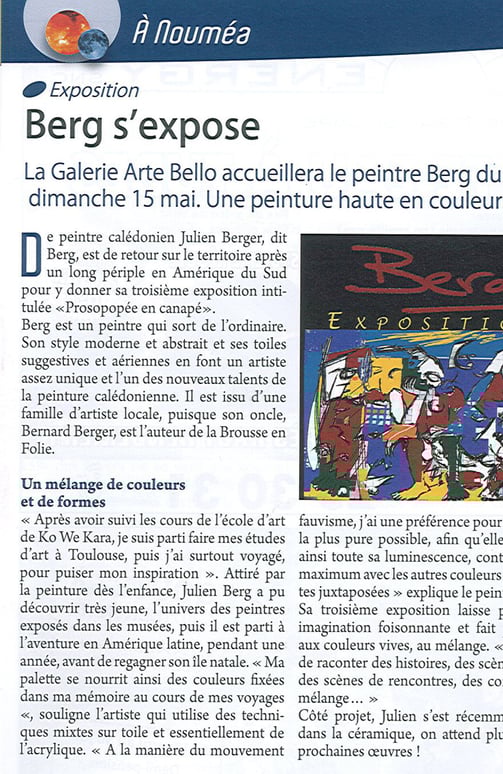 article de presse de Julien Berger BERG magazine