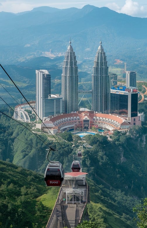a cable car going to Genting Highlands