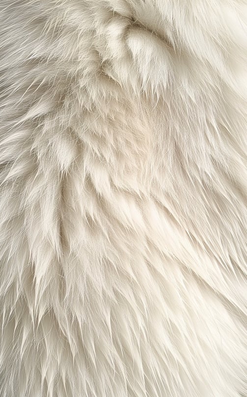 A polar bear's soft white fur