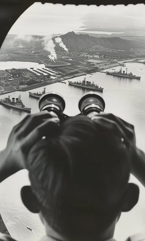 Aerial View of Pearl Harbor, 1941 