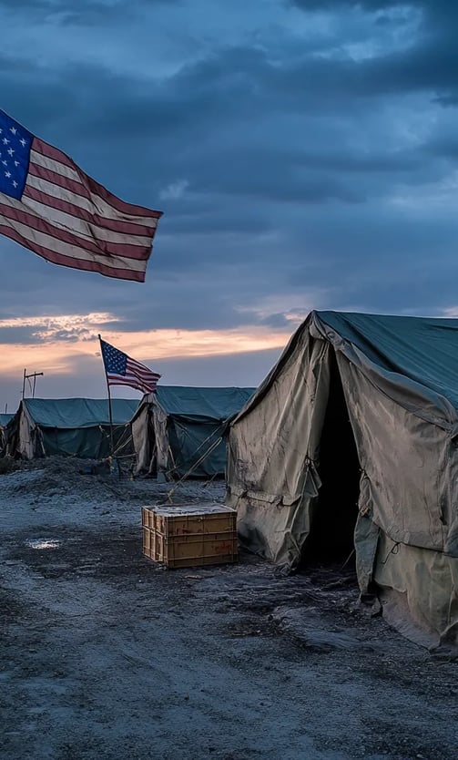 Veracruz base empty after U.S. withdrawal, Mexican flags rise in reclaimed space.
