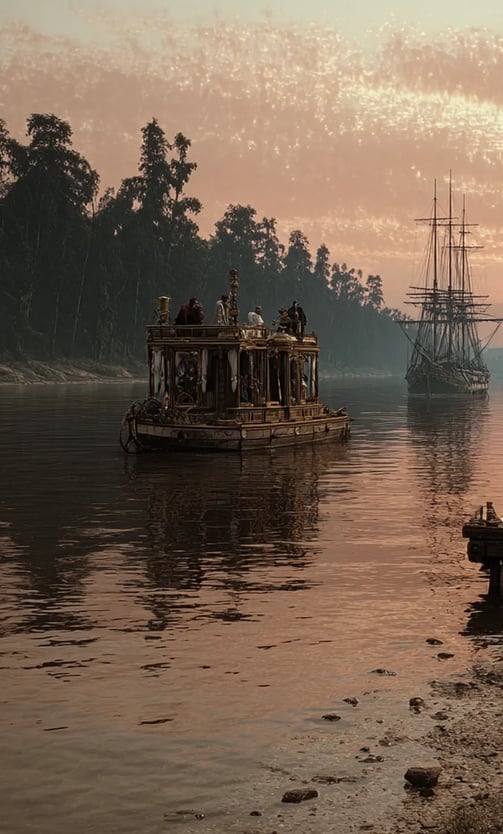 Neman River Shore, Sunset July 7th 1807: Departure in Alliance