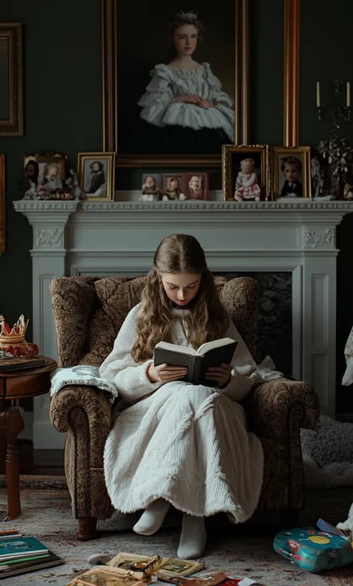 Young Princess Wilhelmina in nursery, reflecting royal destiny and Dutch legacy.