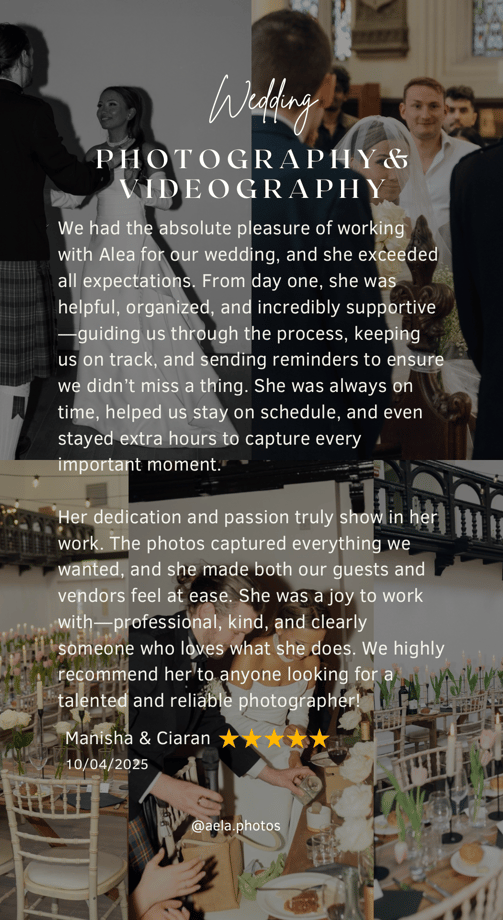 a wedding photographer's wedding day at the wedding venue