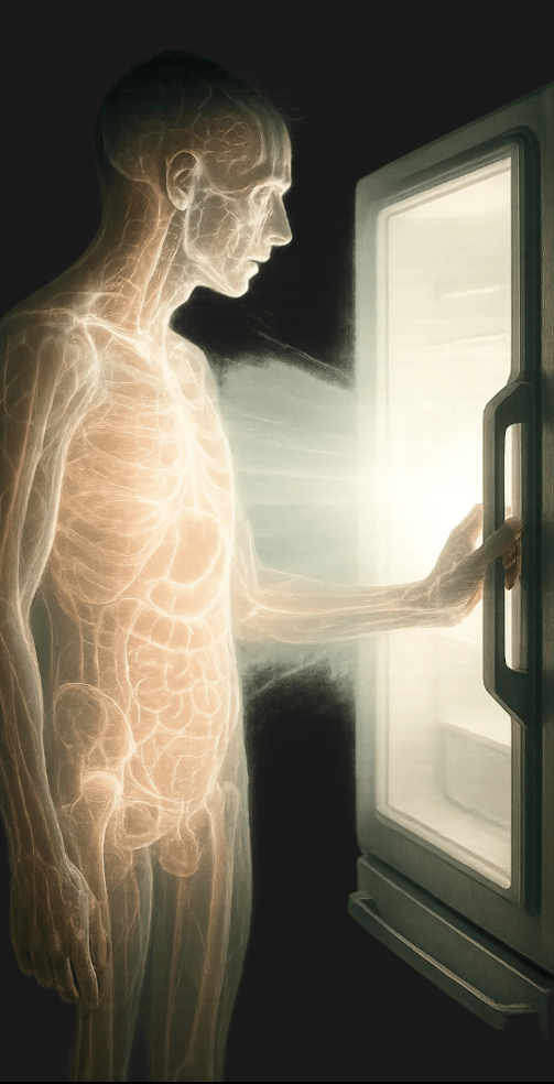 Homme avec lumière qui transperce et illumine les organes pour la journée nationale du don d'organe.