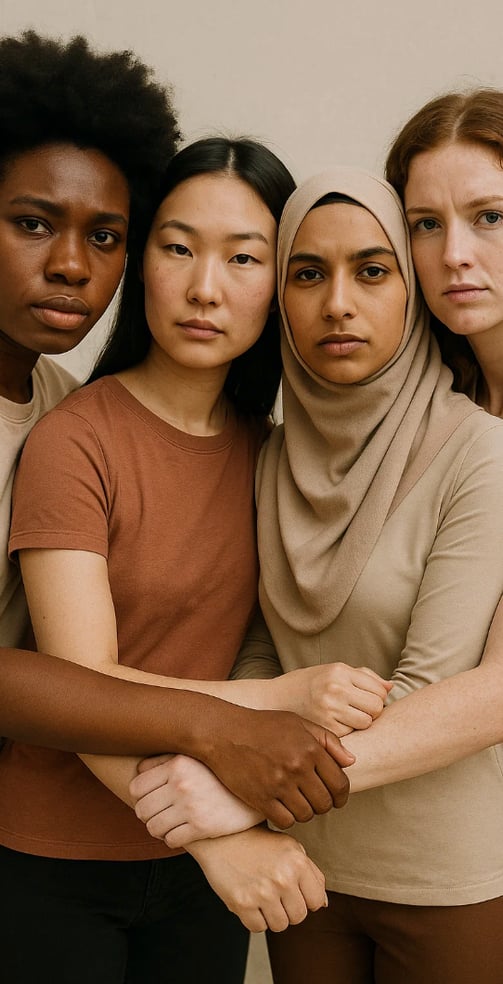 Quatre femmes solidaires pour la journée d'action pour la santé des femmes.