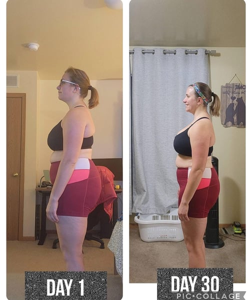 Before and after weight loss using GLP-1 Weightloss System with natural support 2-1 