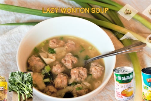 Authentic Chinese cuisine Lazy Wonton is a classic Chinese soup. Time-saving for busy days.