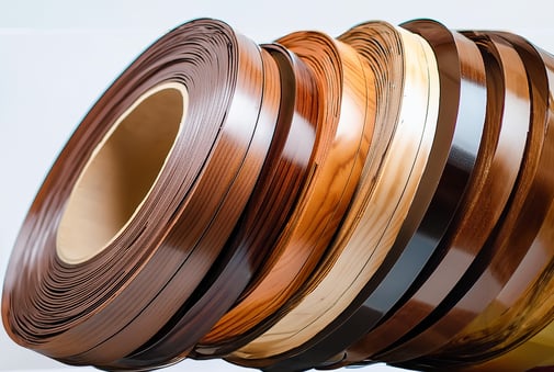 H banding rolls glossy wooden colours 150 Meter. two width sizes