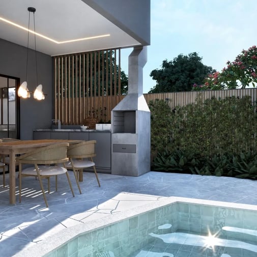 ÁREA GOURMET COM PISCINA