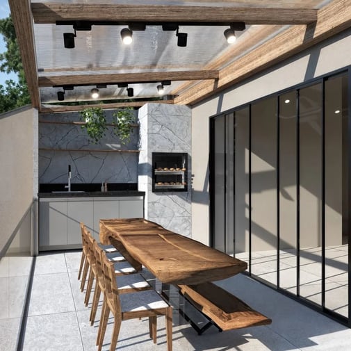 ÁREA GOURMET CONTEMPORÂNEA EM COTIA