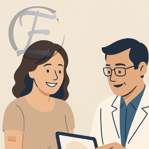 Paciente em pós-operatório de retirada de lesão estética recebe orientações médicas