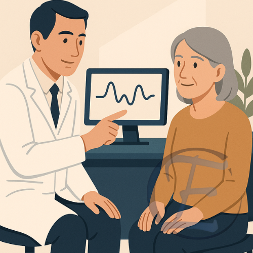 a nurse is checking a patient's earphones