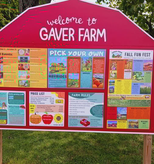 Welcome to Gaver Farm sign