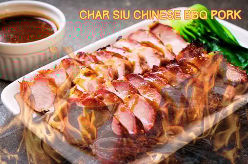 Authentic Chinese cuisine Char Siu (Chinese BBQ Pork). Sweet and savory taste.