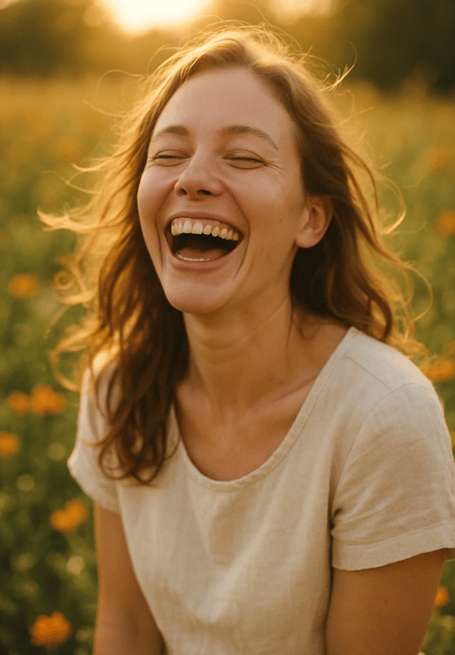 Femme heureuse pour la journée du bonheur
