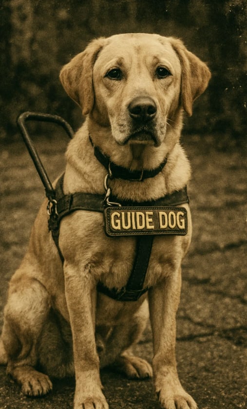 Chien guide au repos pour la journée internationale des chiens guides
