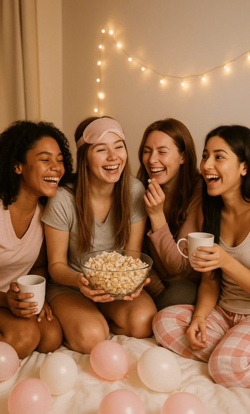 Soirée pyjama entre filles pour la journée nationale des meilleurs amis.