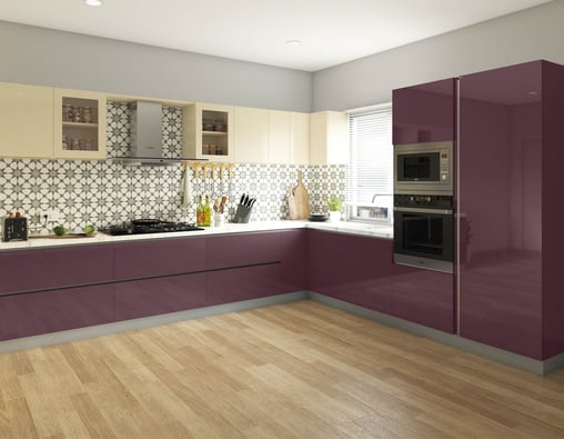 omegaa solutions interior designers passion flower l-shaped modular kitchen