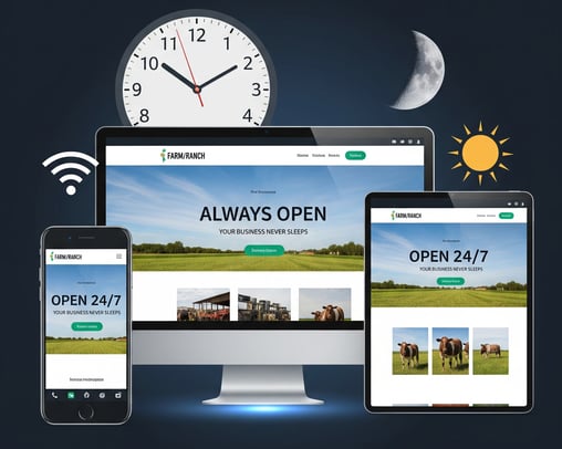 Your Farm website is open 24 hrs a day, even if you are closed
