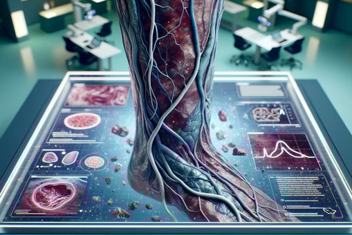 lejra a medical model of a human foot with varicose
