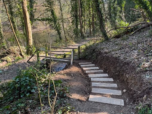 Wood hand bars and steps _ Land Culture