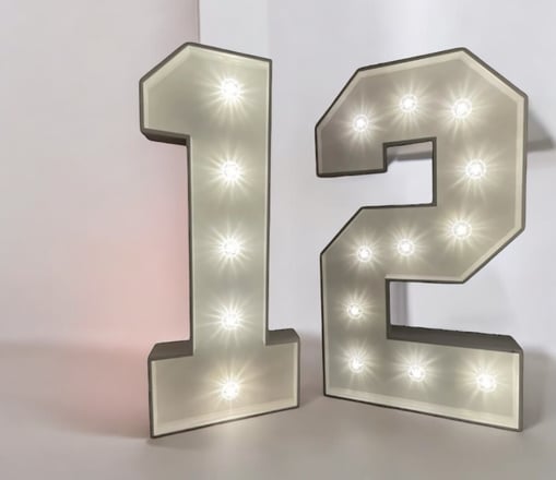 4ft LED light up number hire sussex , kent