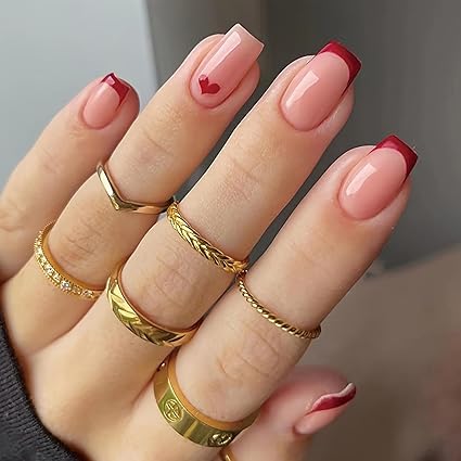 Uñas francesas para San Valentín