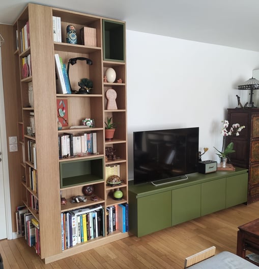 bibliothèque meuble TV sur mesure