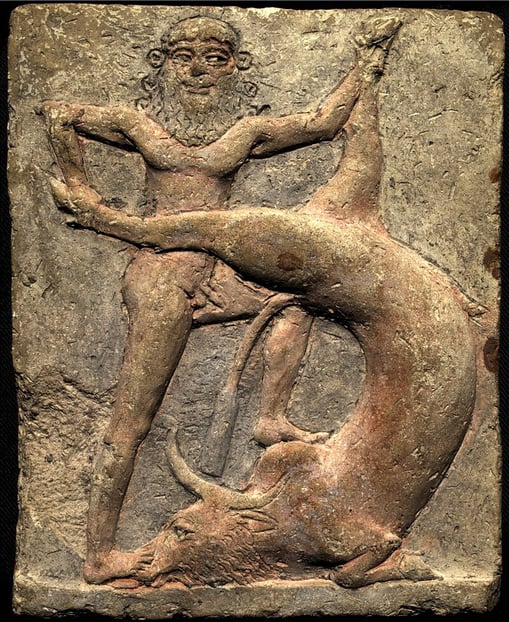 Bilgamesh slaying the Bull of Heaven