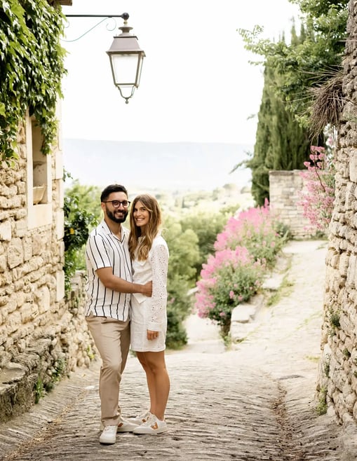 Engagement session in Provence countryside — Editorial, fine art couple photo