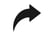 a black arrow pointing up to the left side of a black arrow