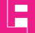 a pink letter e with a black and white letter e