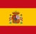 La bandera del Reino español, que presenta idioma española