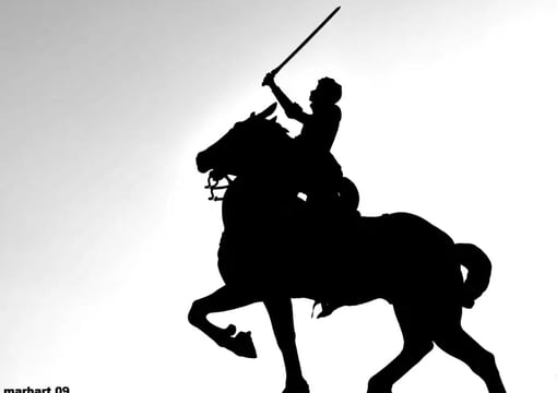 Jeanne d'Arc, ombre chinoise, parc.