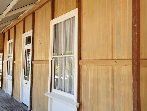 An example of pine chamfer board lead paint removal results.